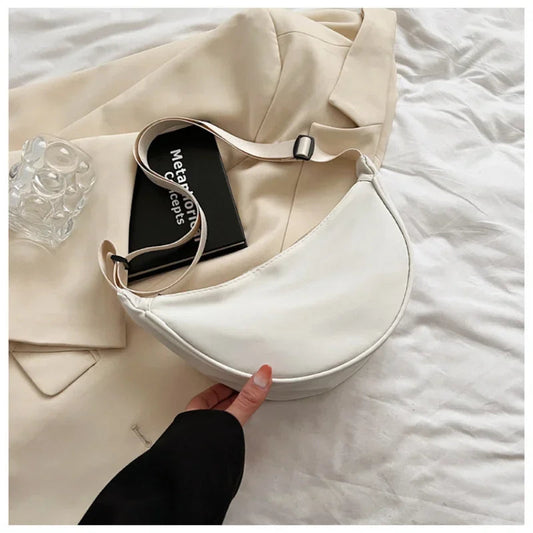 Women Shoulder Bags Solid Color Nylon Dumpling Messenger Bag 2023 New Trendy Lightweight Large Capacity Underarm Bag Zen fit plus