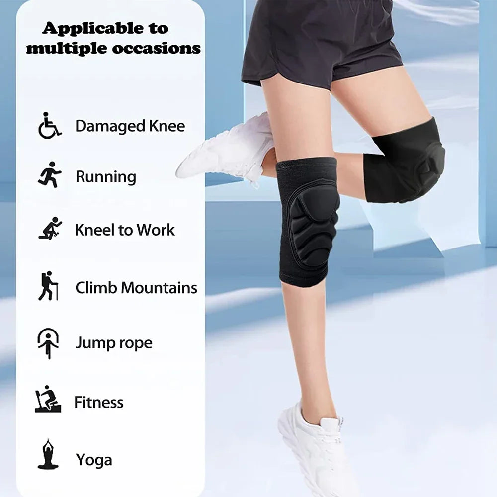 1Pair Knee Elbow Pads,Thick Sponge Collisioned Kneepads for Sports,Protective Knee Support Sleeve for Basketball Running Cycling - Zen Fit Plus