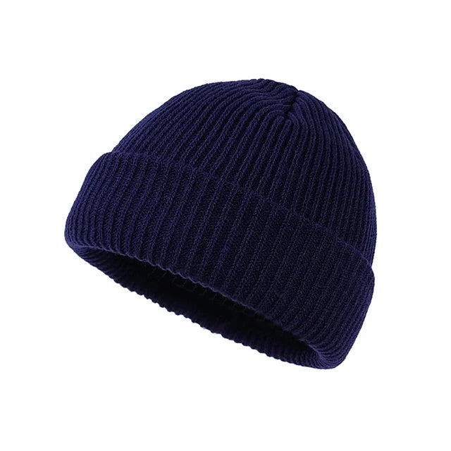 Knitted Hat for Men & Women Caps Wool Fashion Simple Warm Skullies Beanies Solid Autumn Winter Beanie Cap Trendy Style Zen Fit Plus