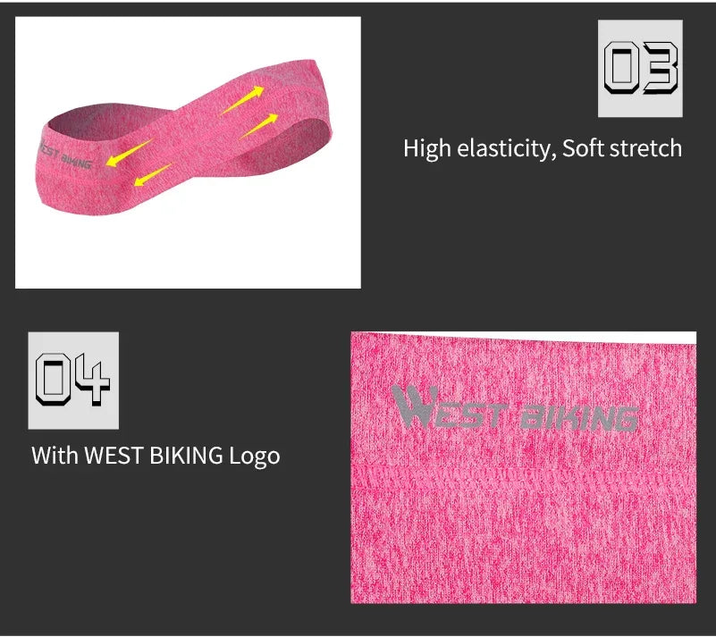 WEST BIKING Sports Headband Anti-slip Sweat Absorbing Elastic Sweatband Quick Dry Men Women Running Fitness Gym Cycling Headwear - Zen Fit Plus