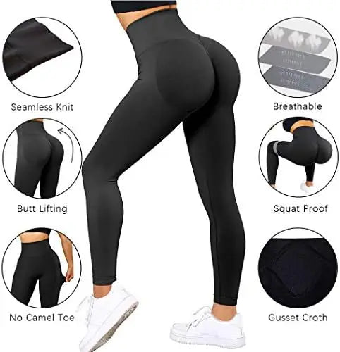 2023 Seamless Knitted Fitness GYM Pants Women's High Waist and Hips Tight Peach Buttocks High Waist Nude Yoga Pants Zen fit plus