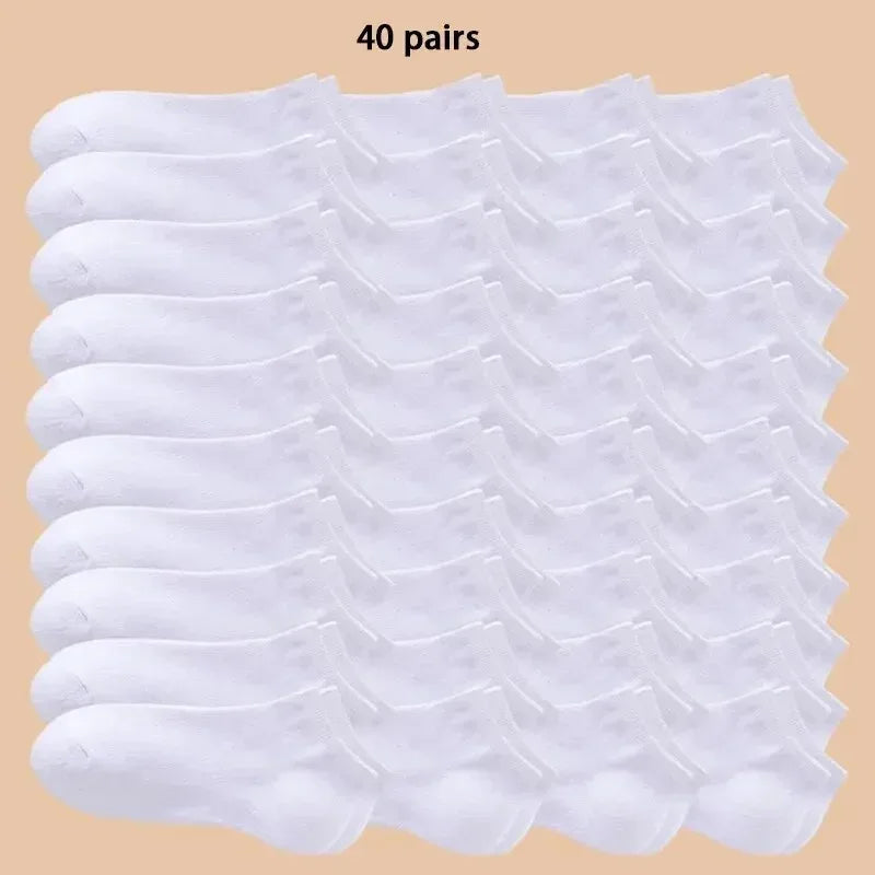 10/12/20/40 Pairs Men Boat Socks Business Sport Sweat Absorption Mature Summer Autumn Solid Color Soft Non Pilling Ankle Socks - Zen Fit Plus