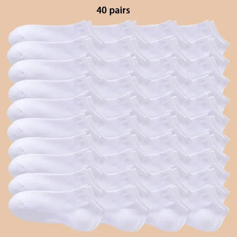 10/12/20/40 Pairs Men Boat Socks Business Sport Sweat Absorption Mature Summer Autumn Solid Color Soft Non Pilling Ankle Socks - Zen Fit Plus