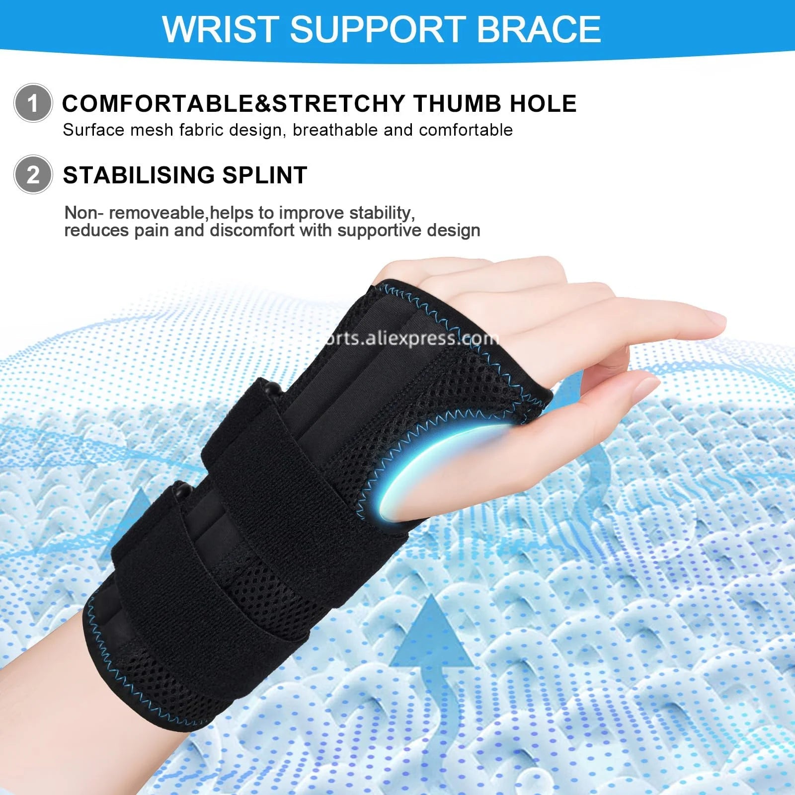 1Pcs Adjustable Wristband Wrist Support Wrist Brace Sport Left Right Hand Wrist Support for Fitness, Weightlifting & Pain Relief Zen fit plus