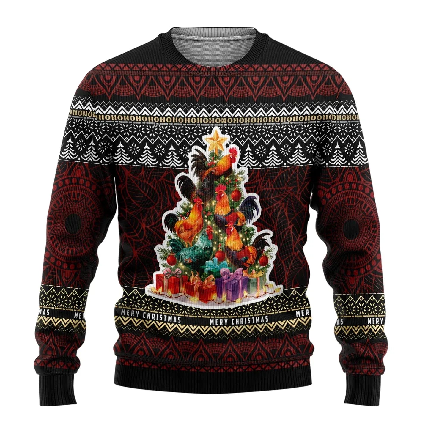 Farm Chicken Ugly Christmas Sweater For Men Clothing Rooster Mens Funny Ugly Sweaters Xmas Holiday Jumper Sweater Sweatshirt - Zen Fit Plus