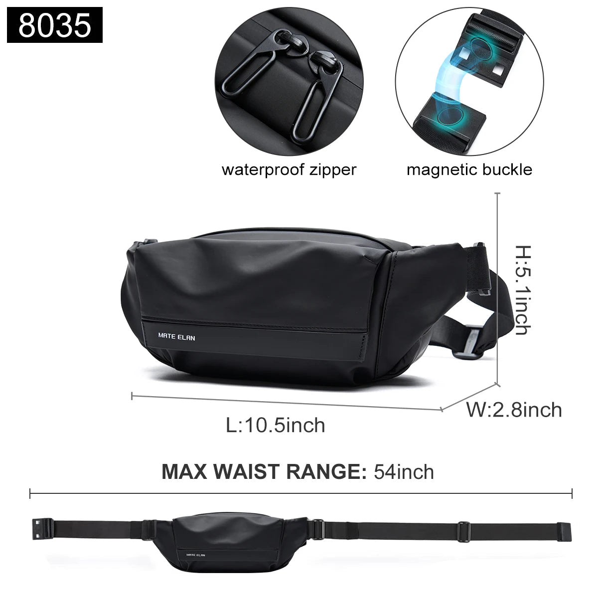 Waterproof Chest Bag, Solid Men's Crossbody Bag, Daily Phone Shoulder Bag, Travel Sports Sling Bag, Trend Men Fanny Pack Zen fit plus
