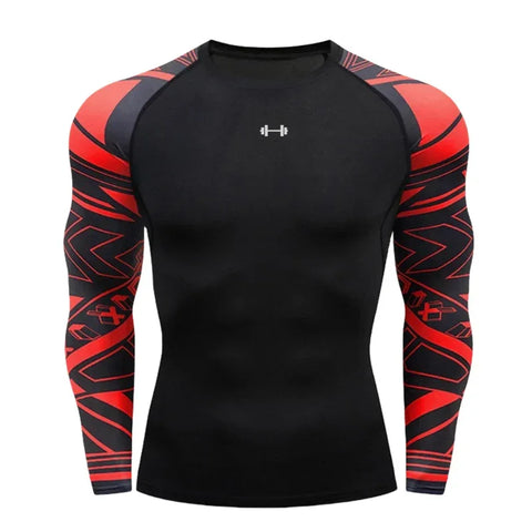 Gym Compression Dry Fit Men's Long Sleeves Fitness T-shirt Spring And Autumn Outdoor Sports Running Tees Sportswear Tops T-shirt - Zen Fit Plus