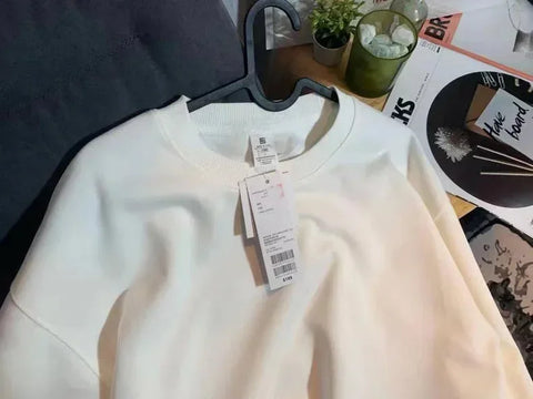 Thickened Fleece Cotton Hoodie Unisex Oversized round Neck Solid Color Couple's Sweatshirt Versatile Autumn Winter New Arrival - Zen Fit Plus