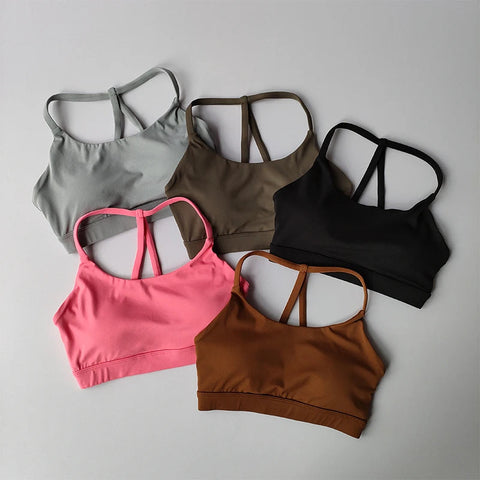 Nude Gathering Sports Bra Women's Sexy Back Shockproof Fitness Bra Quick Drying Pilates Training Sports Running Yoga Tank Top Zen fit plus