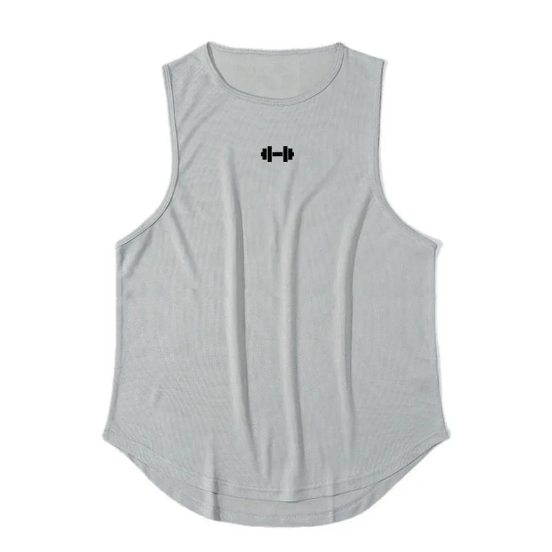 Summer Men's Running Vest Gym Tank Tops Fitness Clothing Quick-drying Loose Bodybuilding Sleeveless Shirt Basketball Singlets Zen fit plus