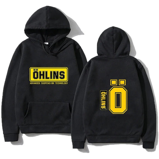 Autumn Winter Men Suspension Car Motorcycle Sport Racing Ohlins Shock Hoodies Long Sleeves Thermal Sweatshirt Ladies Unisex Zen fit plus