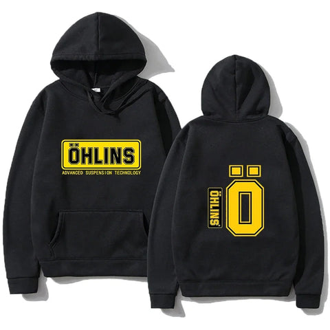 Autumn Winter Men Suspension Car Motorcycle Sport Racing Ohlins Shock Hoodies Long Sleeves Thermal Sweatshirt Ladies Unisex Zen fit plus