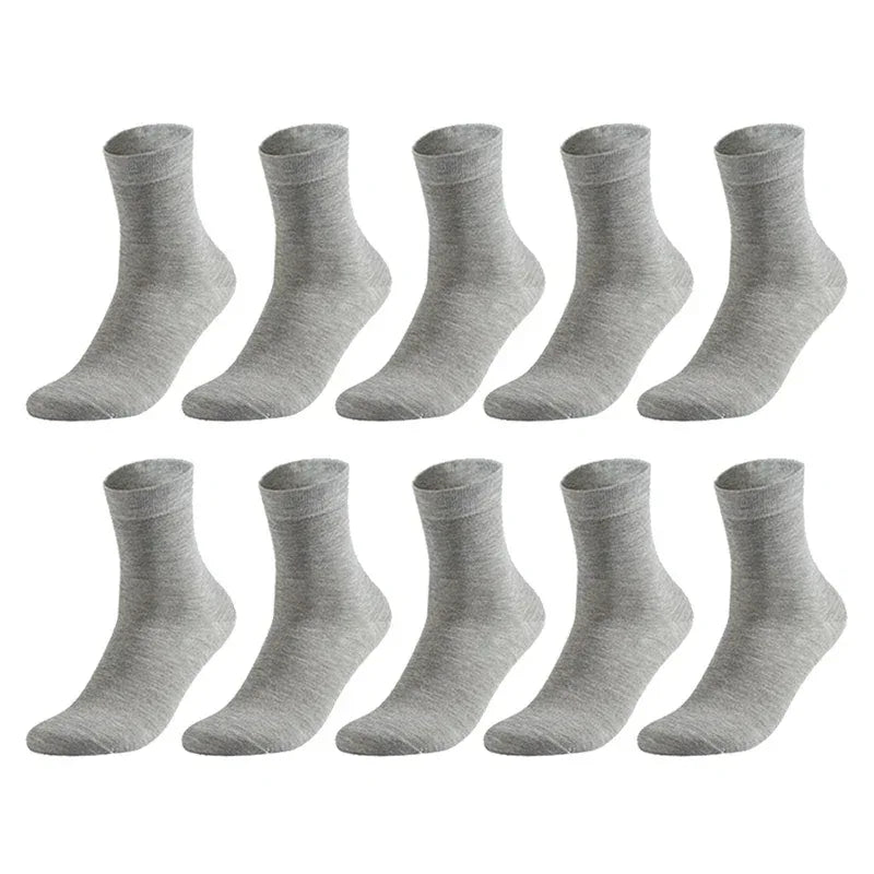 10 Pairs Men's Cotton Socks New Style Black Business Men Socks Soft Breathable Summer Winter for Male Socks Plus Size 38-47 - Zen Fit Plus