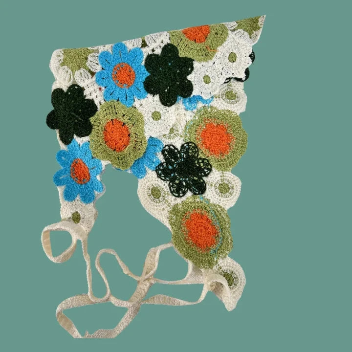 Elegant Knitted Triangle Scarf Headband for Women Fashion Girl strawberry Versatile pattern Hair Band Hair Accessory Zen Fit Plus