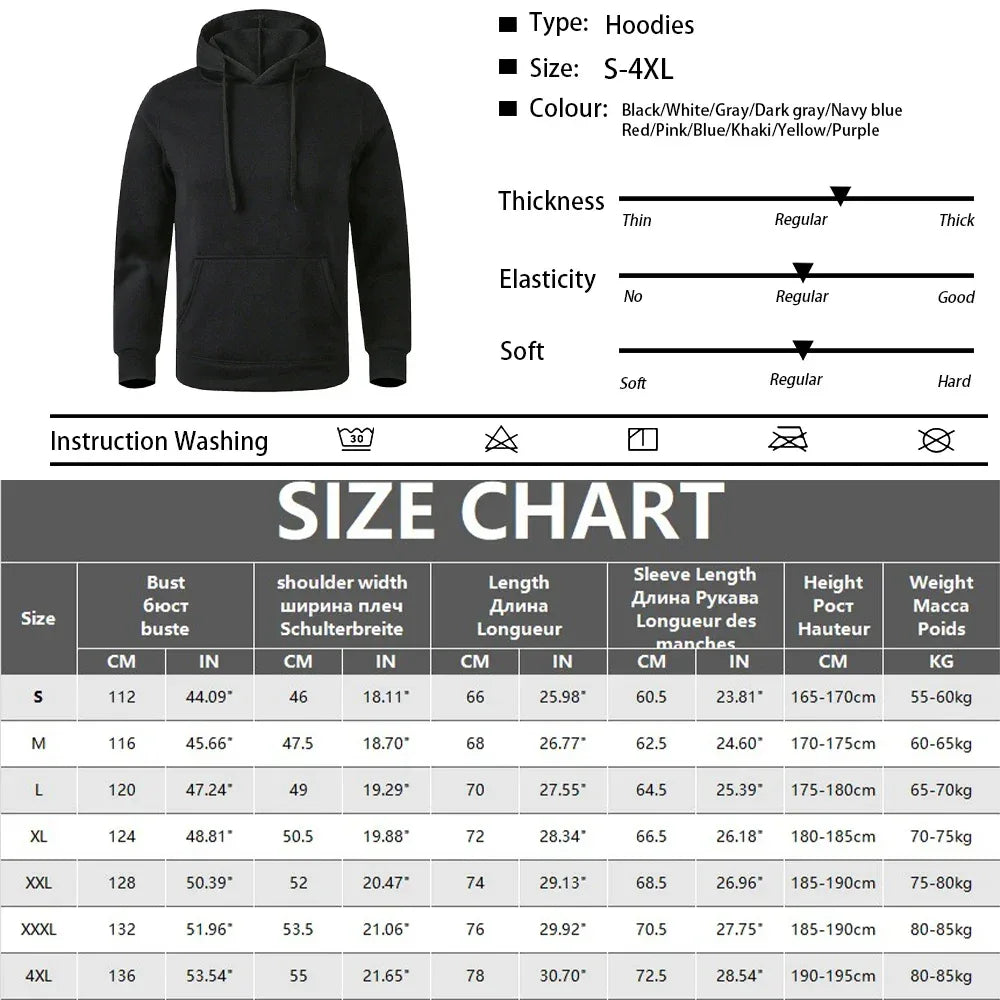 Men's and Women's Warm Sweatshirt Casual Solid Color Streetwear Pullovers Sport Fitness Pocket Hoodies Multi Color - Zen Fit Plus