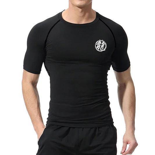Dragon Character Print Compression Shirt for Men Gym Workout Running Undershirts Baselayers Athletic Quick Dry Tshirt Tees Tops Zen fit plus