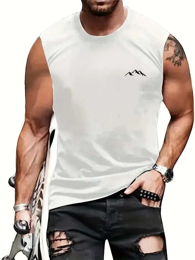 Summer New Trend Men's Pull-Over Crew Neck Vest Mesh Fitness Breathable Vest Blazer Men's Quick Drying Sweat Absorption T-Shirt Zen fit plus