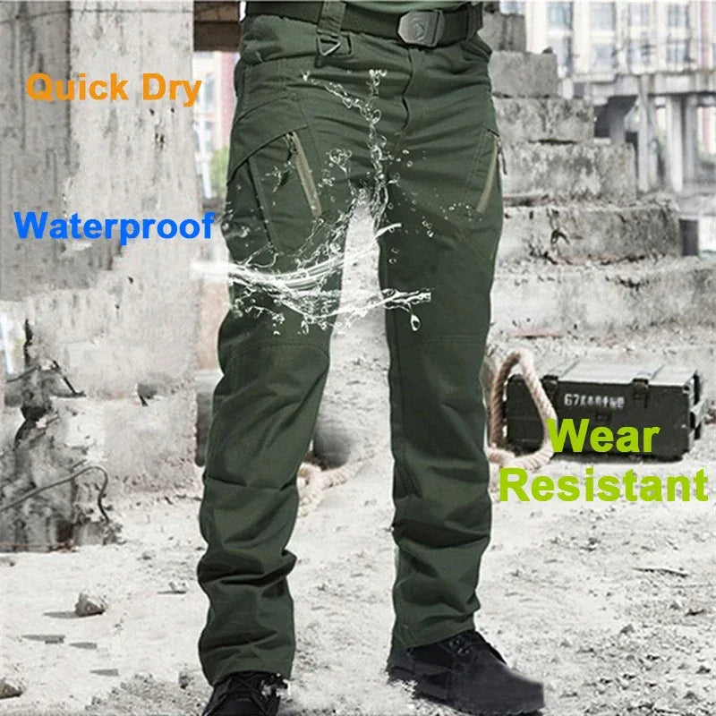 Men City Pants Cargo Trousers Multi-pocket Waterproof Wear-resistant Casual Training Overalls Fat Cargo Quick Dry Pants - Zen Fit Plus