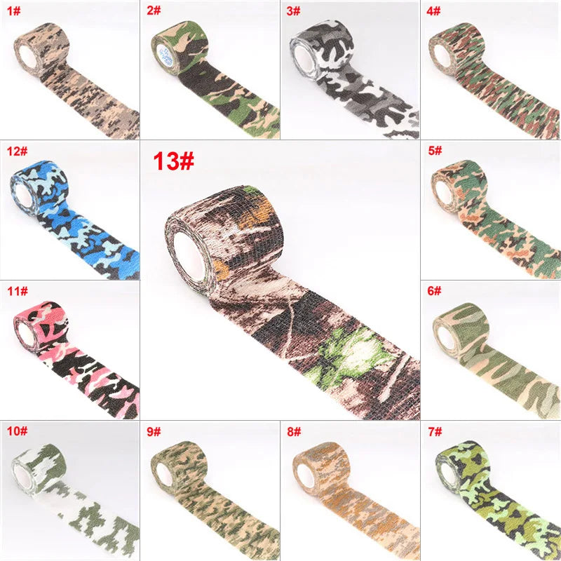 4.8m Camouflage Elastic Bandage Wrap Tape Hunt Disguise Self Adhesive Sports Protector Knee Finger Ankle Athletic Bands Zen fit plus