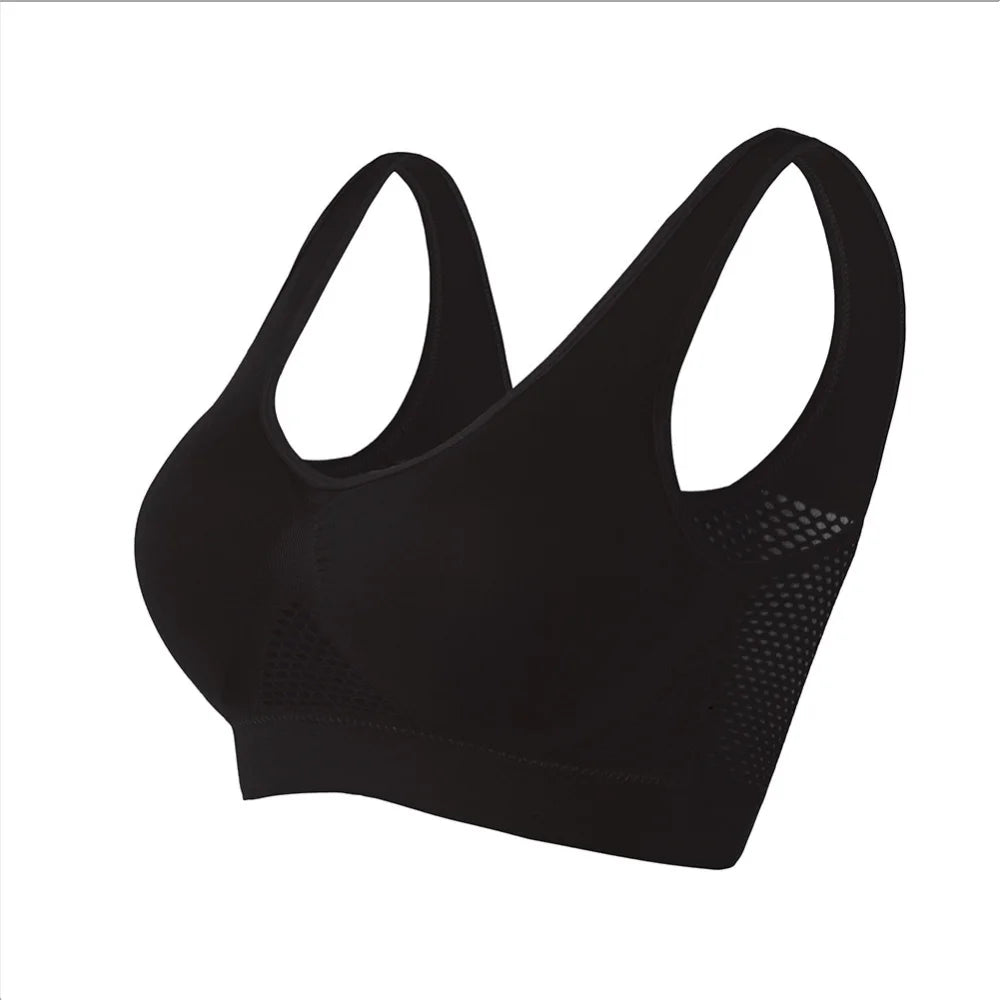 Seamless Mesh Women Sports Bras Fitness Gym Running Underwear Shockproof Bra Wireless 6XL Plus Size Crop Top Breathable Yoga Bra Zen fit plus