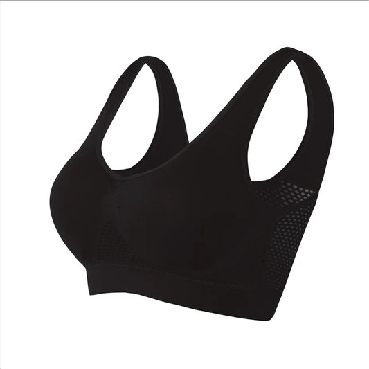 Seamless Mesh Women Sports Bras Fitness Gym Running Underwear Shockproof Bra Wireless 6XL Plus Size Crop Top Breathable Yoga Bra Zen fit plus