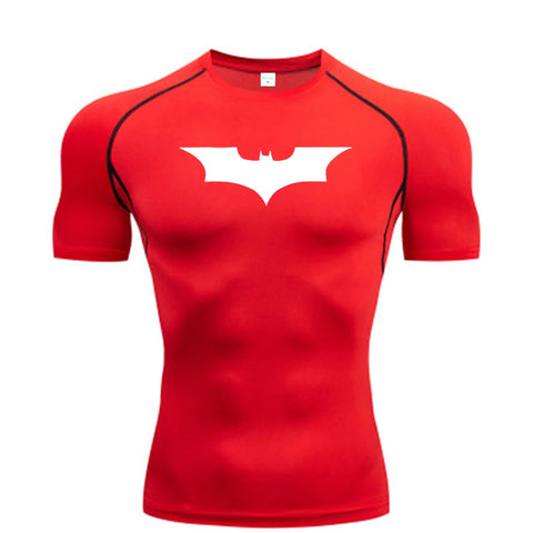 Bat Printed Men's Tight T-Shirt Running Compression Compression T Shirt Gym Fitness Jogging Short Sleeve Male Casual Shirt Tops Zen fit plus