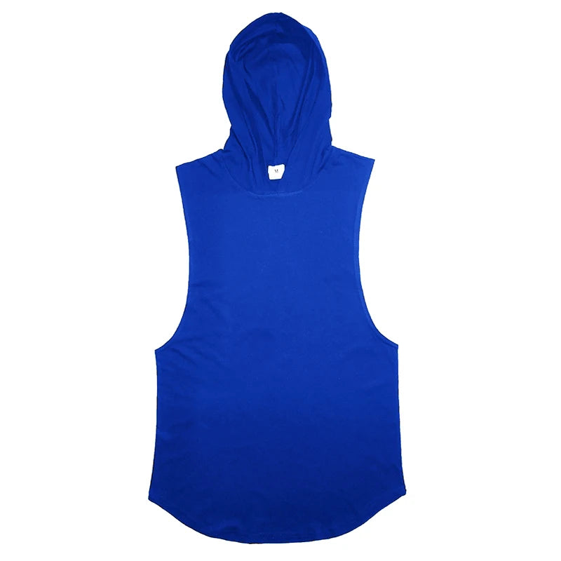 Bodybuilding Stringer Hoodies Gym Sleeveless Hooded Fitness Tank Tops Mens Running Sport Clothing Cotton Breathable Cool Shirt Zen fit plus