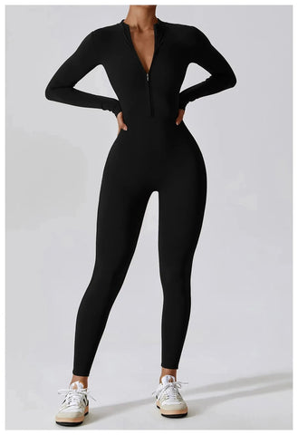 Summer Zipper Workout Jumpsuit Sports Overalls Women Gym Clothing Running Fitness Suits Gym Tracksuit Short Sportswear Yoga Set Zen fit plus