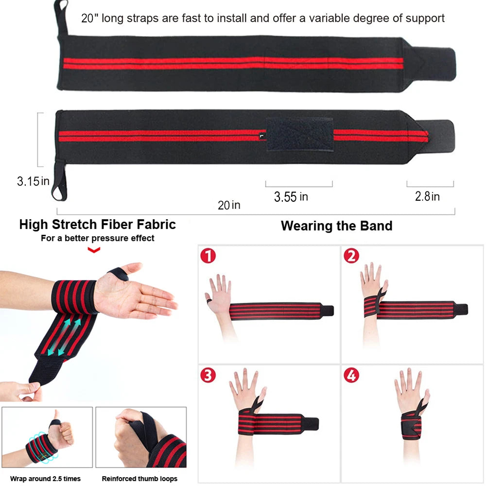 Fitness Wrist Wraps Weight Lifting Gym Wrist Straps Cross Training Padded Thumb Brace Strap Power Hand Support Bar Wristband Zen Fit Plus