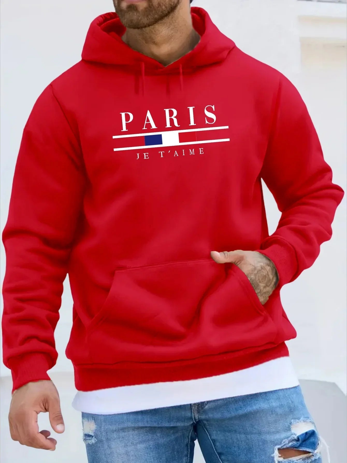 Fashionable Men's Hoodie with Street Casual Sports Style Long Sleeve and Kangaroo Pocket Fleece Sweatshirt for Autumn and Winter Zen fit plus