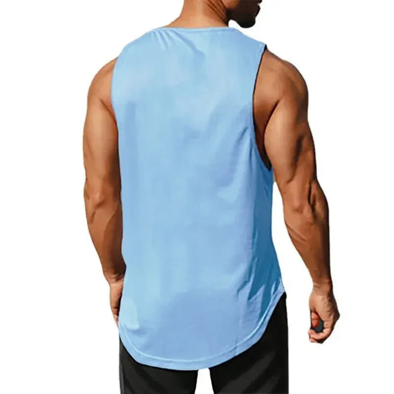 Summer Men's Running Vest Gym Tank Tops Fitness Clothing Quick-drying Loose Bodybuilding Sleeveless Shirt Basketball Singlets - Zen Fit Plus