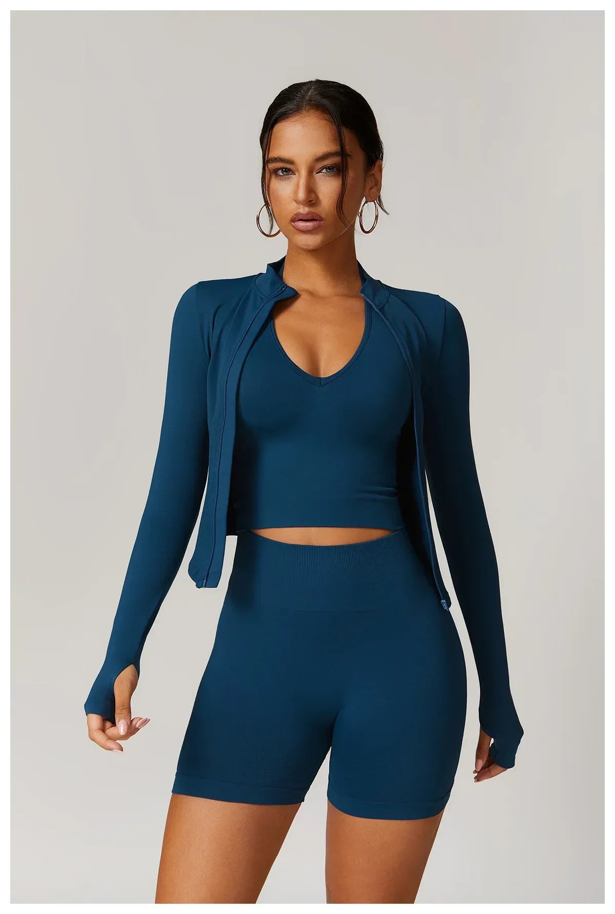 Hearuisavy Autumn Running Zipper Workout Jacket Women Long Sleeve Sportswear Gym Top Female Quick-Dry Yoga Clothing Sport Coat - Zen Fit Plus