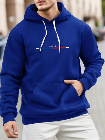 Paris Print Hoodies Tshirt  For Men Casual Autumn Winter Zen fit plus