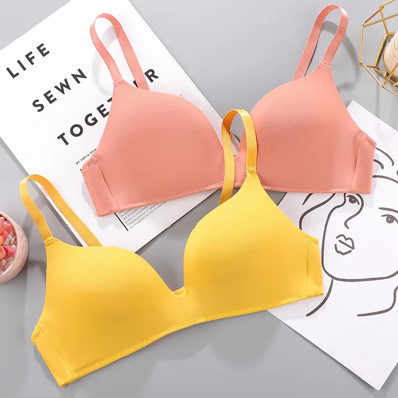 Women Seamless Bra Sexy No Wire Push Up Underwear Girls Students Breathable Thin 10 Colors Bras Female's Bra Breathable Gathered Zen fit plus