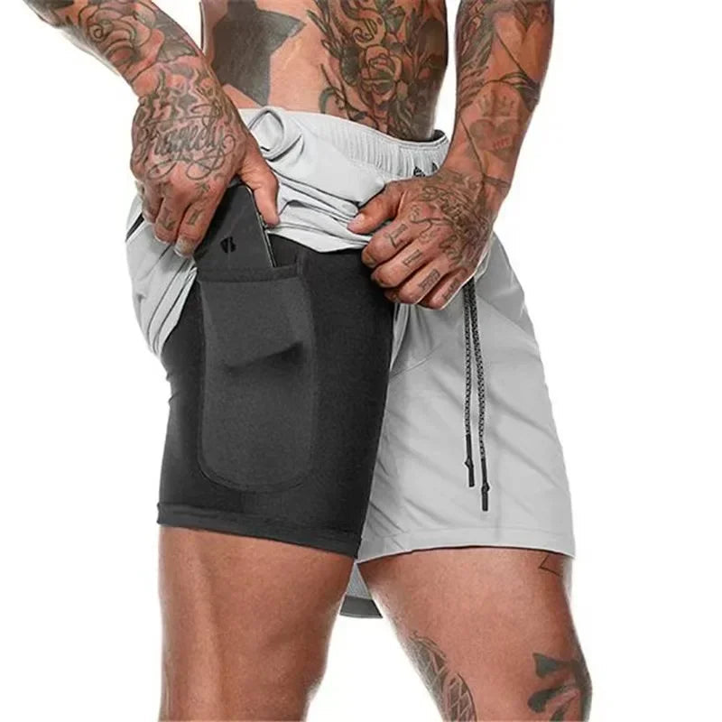 Running Shorts Men Gym Sports Shorts 2 In 1 Quick Dry Workout Training Gym Fitness Jogging Short Pants Summer Men Shorts Zen fit plus