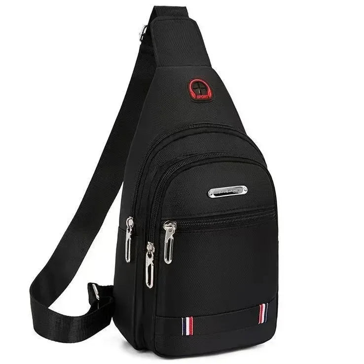 Waterproof Black Chest Shoulder Bag Men's Oxford Cloth Sling Small Backpack Large Capacity Crossbody Daypack Satchel Bag Women Zen fit plus