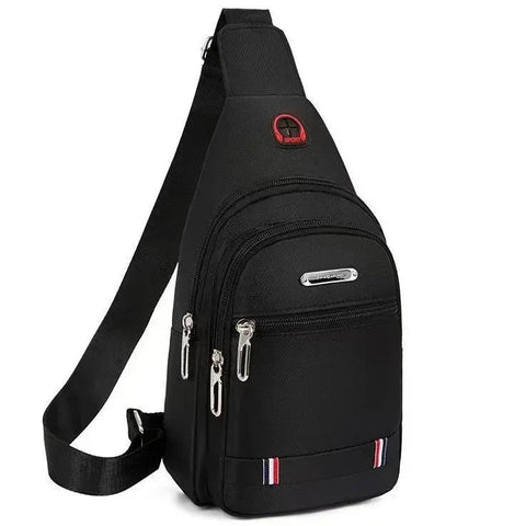 Waterproof Black Chest Shoulder Bag Men's Oxford Cloth Sling Small Backpack Large Capacity Crossbody Daypack Satchel Bag Women Zen fit plus