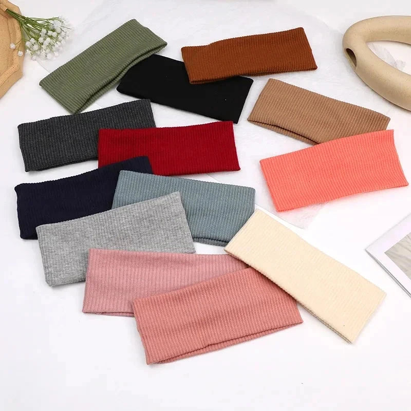 Sports Cycling Wash Face Hairbands Soft Korean Cotton Knitted Headband For Women Girls Bandanas Fashion Hair Accessories Zen Fit Plus