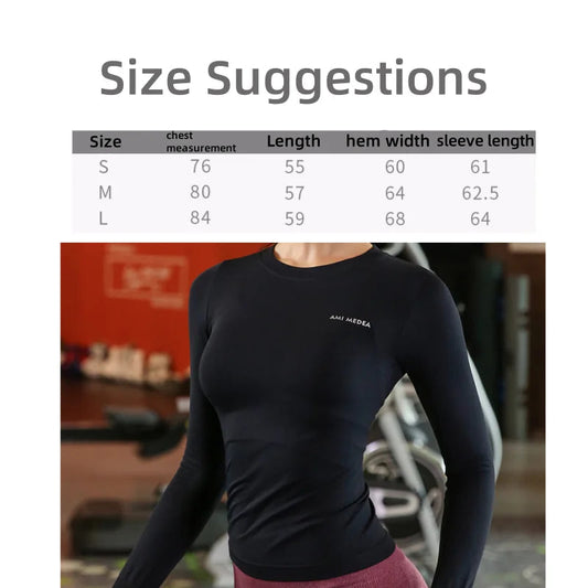 Fitness Tops Women Tight Sports Long Sleeve Yoga Clothing Running Training Clothes Gym Workout Shirt Comfortable Training Cloth Zen fit plus