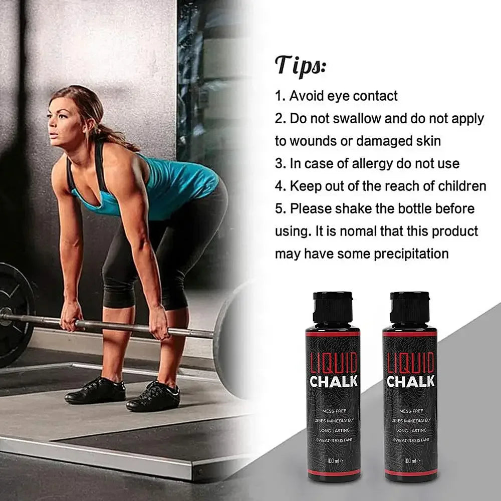 30/50/100ml Liquid Chalk Sports Magnesium Powder Fitness Weight Lifting Anti Slip Cream Grip WeightLifting Climbing Gym Sport - Zen Fit Plus