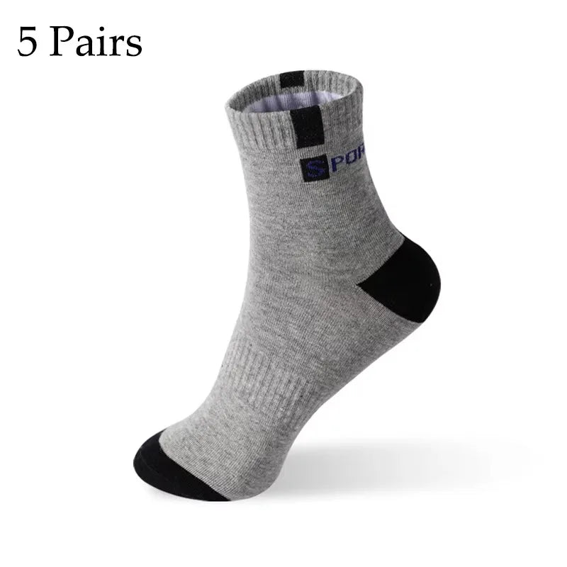 5 /10Pairs Men Bamboo Fiber Autumn Winter Men Socks Breathable Cotton Sports Sock Breathable Deodorant Business Socks Size 37-43 Zen fit plus
