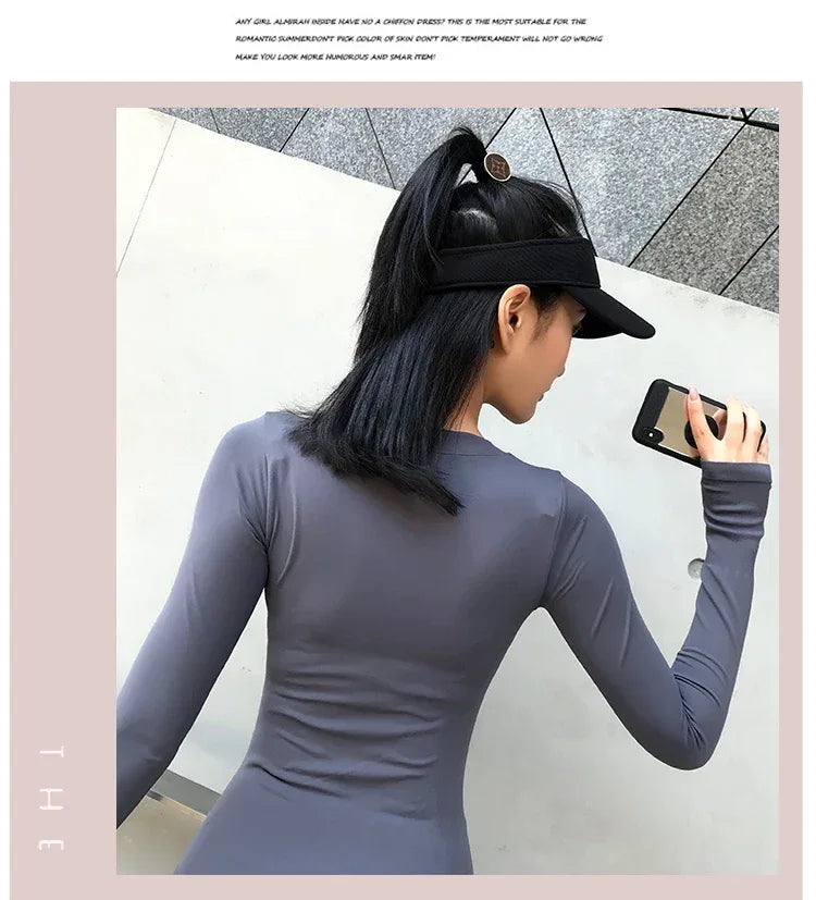 Fitness Tops Women Tight Sports Long Sleeve Yoga Clothing Running Training Clothes Gym Workout Shirt Comfortable Training Cloth - Zen Fit Plus