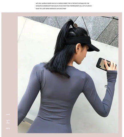 Fitness Tops Women Tight Sports Long Sleeve Yoga Clothing Running Training Clothes Gym Workout Shirt Comfortable Training Cloth - Zen Fit Plus