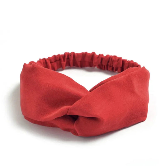 Cross Turban Solid Headbands for Women Twist Knotted Boho Suede Hair Bands For Girls Sweet Bow Headwrap Vintage Hair Accessories Zen Fit Plus