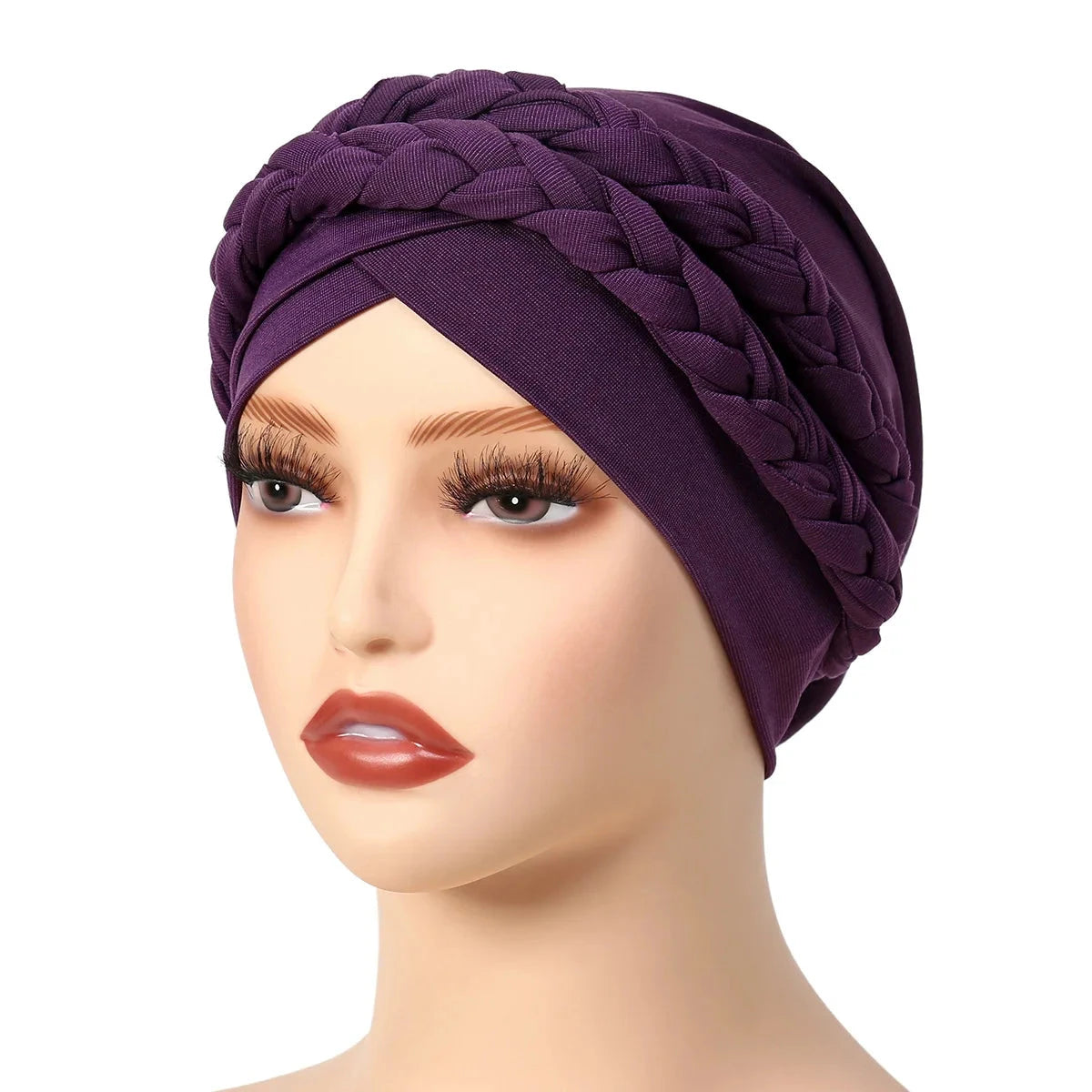 Lady Women Hat Chemo Cap Muslim Braid Head Scarf Turban Head Wrap Cover  Hair Loss Islamic Headwear Zen Fit Plus