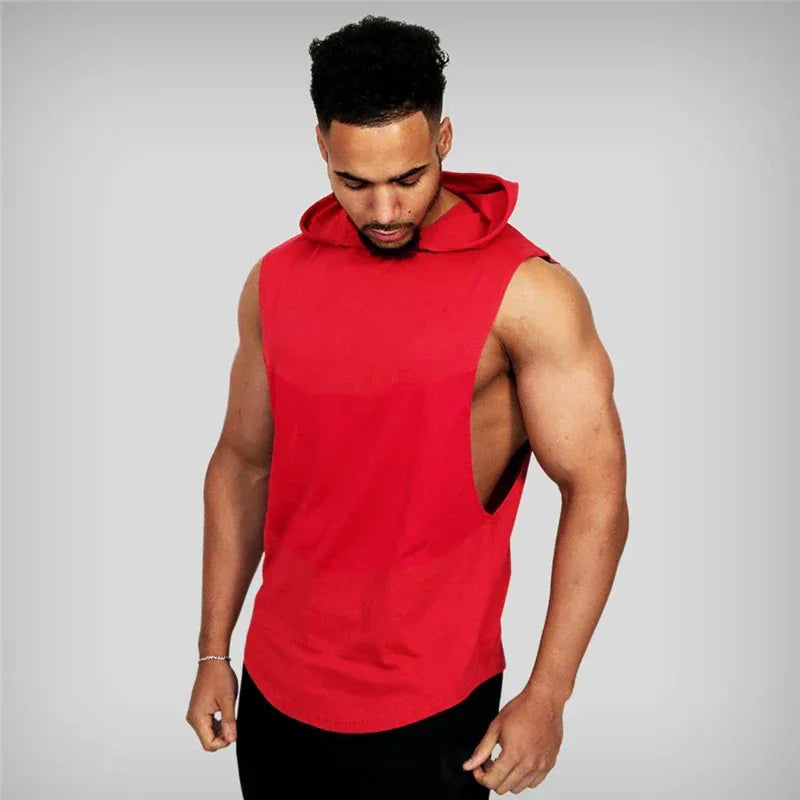 Bodybuilding Stringer Hoodies Gym Sleeveless Hooded Fitness Tank Tops Mens Running Sport Clothing Cotton Breathable Cool Shirt - Zen Fit Plus