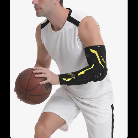 1 Pcs Sports Padded Arm Sleeves Protective Compression Elbow Pad Basketball Football Volleyball Soccer Gym Sport Arm Guards Home - Zen Fit Plus