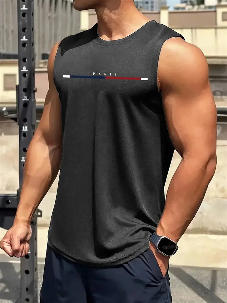 Summer New Trend Men's Pull-Over Crew Neck Vest Mesh Fitness Breathable Vest Blazer Men's Quick Drying Sweat Absorption T-Shirt Zen fit plus