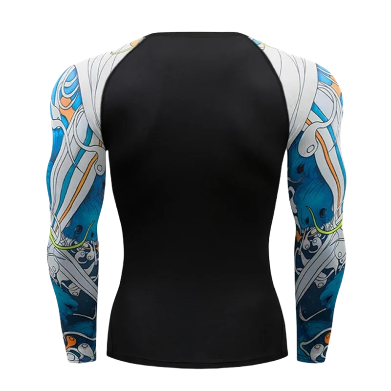 Gym Compression Dry Fit Men's Long Sleeves Fitness T-shirt Spring And Autumn Outdoor Sports Running Tees Sportswear Tops T-shirt - Zen Fit Plus