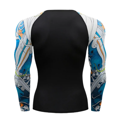 Gym Compression Dry Fit Men's Long Sleeves Fitness T-shirt Spring And Autumn Outdoor Sports Running Tees Sportswear Tops T-shirt - Zen Fit Plus